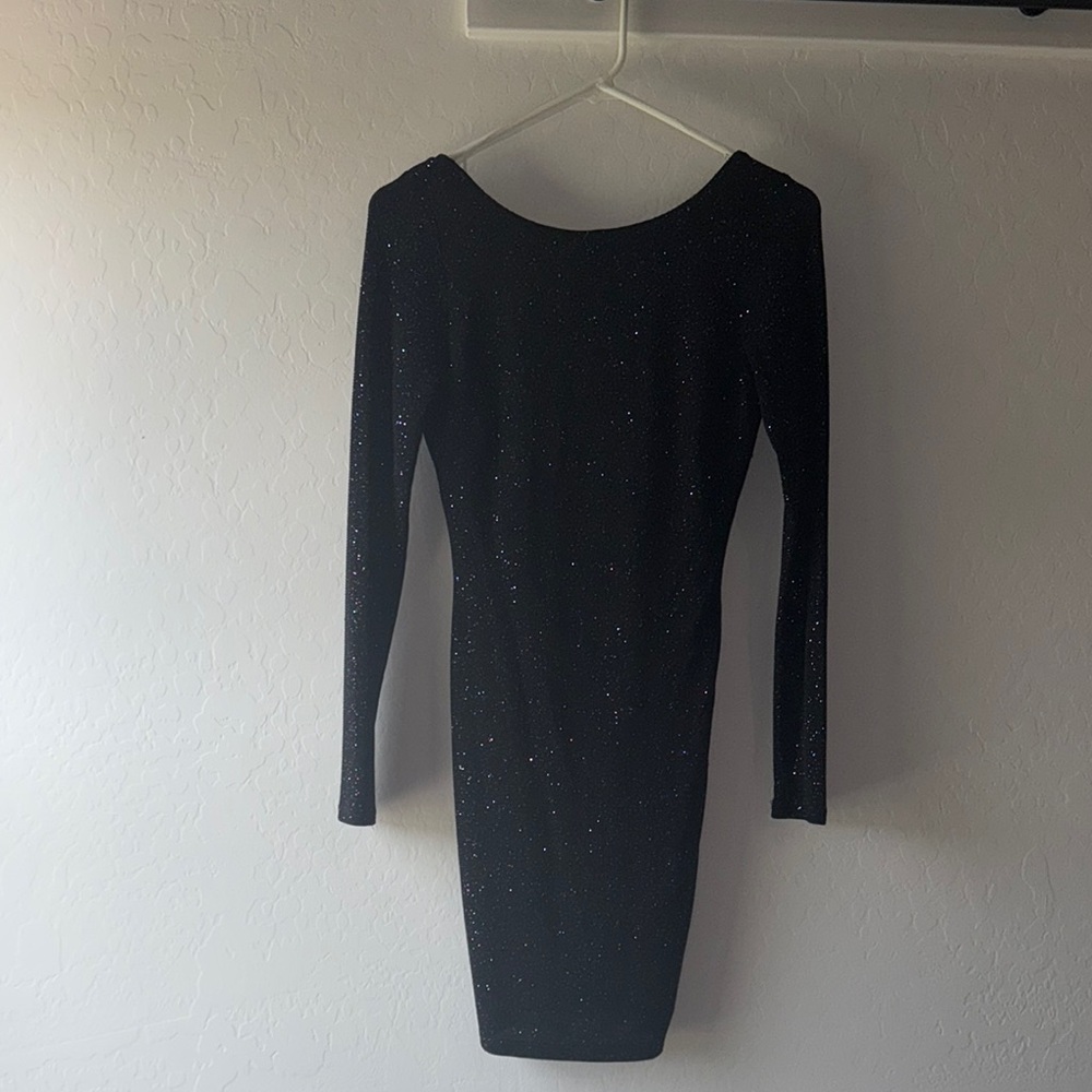 Black Long Sleeve Bodycon Cocktail Dress